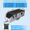 HFKJway Rv Cover 210D Oxford Cloth Rv Covers for Roof Only Foldable Storage, Easy to Clean Class C Rv Cover Truck Camper Cover,Black-5m3m view 2