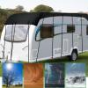 HFKJway Rv Cover 210D Oxford Cloth Rv Covers for Roof Only Foldable Storage, Easy to Clean Class C Rv Cover Truck Camper Cover,Black-5m3m view 3
