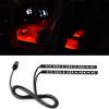 Piburth Car LED Strip Light, 24 LED RGB Auto Under Dash Interior Atmosphere Lights, 12V Ambient Night Light, Auto Interior Decorative Lamp, Universal Car Accessories (Red, USB Port) view 1
