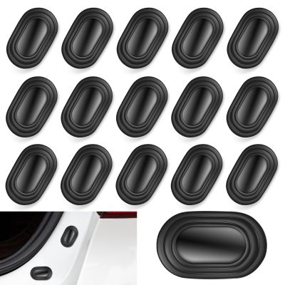 MOXRUQ 16 PCS Car Door Slam Stopper, Self-Adhesive Car Door Shock Absorber Rubber Pad, Door Shock Absorbers Silicone, Universal Decoration for Door Protector, Fit for Most Cars (Black)