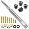 Car Truck Antenna with Tire Valve Caps American Flag Universal Short Replacement for GMC Sierra Chevy Silverado Dodge Ram 1500 2500 3500 Ford F150 F250 F350 Super Duty Raptor Accessories, Chrome view 1