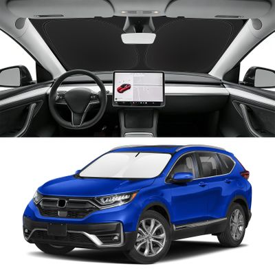 SLOGENTO Custom Fit Windshield Sun Shade for Honda CRV 2012-2022, Blocks UV & Heat, Front Window Sunshade Accessories, Easy Fold & Store Keep Your Car Cooler