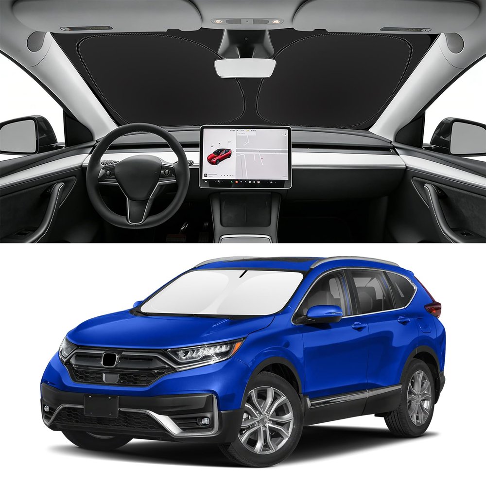 SLOGENTO Custom Fit Windshield Sun Shade for Honda CRV 2012-2022, Blocks UV & Heat, Front Window Sunshade Accessories, Easy Fold & Store Keep Your Car Cooler