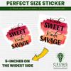 Kinda Sweet Kinda Savage Sticker, Motivational Quote Stickers, Water Bottle Stickers, Laptop Decal, Journal Stickers, Planner Sticker - 5-Inch Sticker - 2-Pack - CCSTICKER00682 view 2