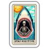 Stay Positive Sticker, Motivational Sticker, Shark and Skeleton Art, Unique Sticker Design, Inspirational Decal, Fun Sticker - 5-Inch Sticker - 2-Pack - CCSTICKER01094 view 1