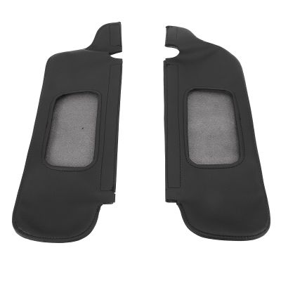 ariarly 2Pcs Scratch Sun Visor Cover with PU Leather for 1994 to 2004, Stylish Look Sun Visor Replacement Cover for Sun Visors (Black)
