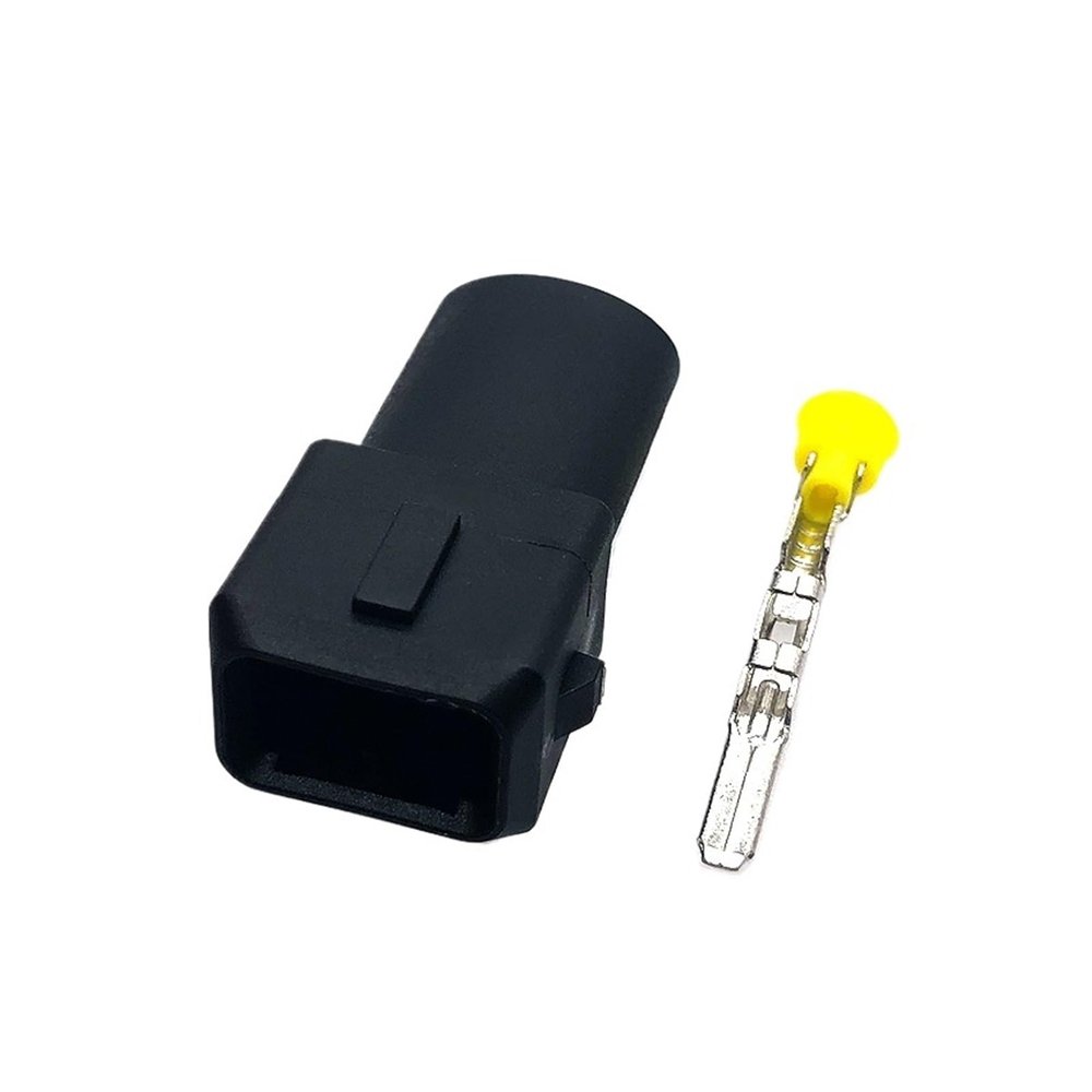 wangkeying 2 Pin EFI Fuel Injector Connector Auto Waterproof Junior Power (mini Timer) Plug With Sealed Rubber Boot For Cars(Army green)