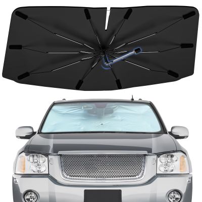 Windshield Sun Shade Umbrella for GMC Envoy 1996-2009, Foldable Car Sunshade for Front Window, Highly Reflective Windshield Sun Shield Visor for UV Protection, Keep Car Cool Accessories
