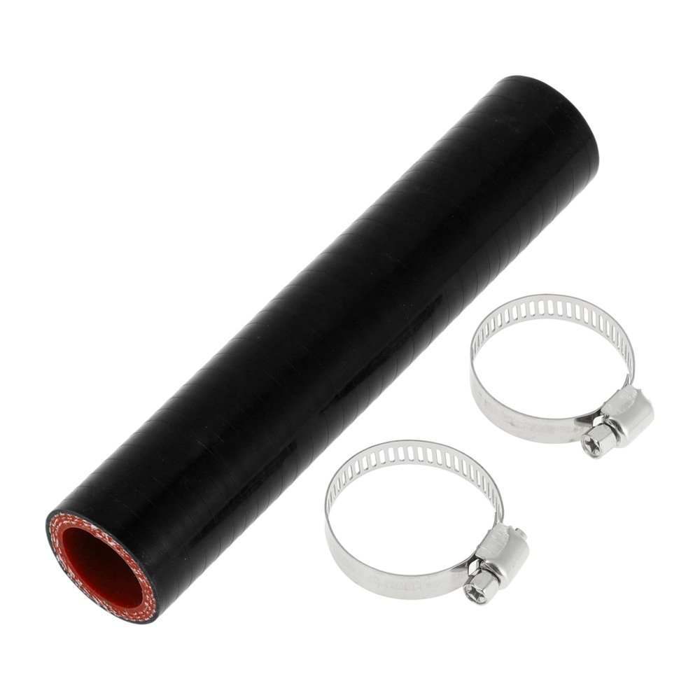X AUTOHAUX 1 Set Straight Coupler Silicone Hose 22mm/0.87" ID 150mm/5.91" Length 0 Car Silicone Hose Coolant Hose W/Clamps 3-Ply 4mm Thick Air Intake/Turbo/Intercooler Piping Tube Black Red
