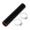 X AUTOHAUX 1 Set Straight Coupler Silicone Hose 22mm/0.87" ID 150mm/5.91" Length 0 Car Silicone Hose Coolant Hose W/Clamps 3-Ply 4mm Thick Air Intake/Turbo/Intercooler Piping Tube Black Red view 1