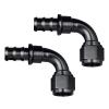 VehiMata 4AN 90 Degree Push Lock Fuel Hose Fitting End Adapter Aluminum Black 2PCS view 1
