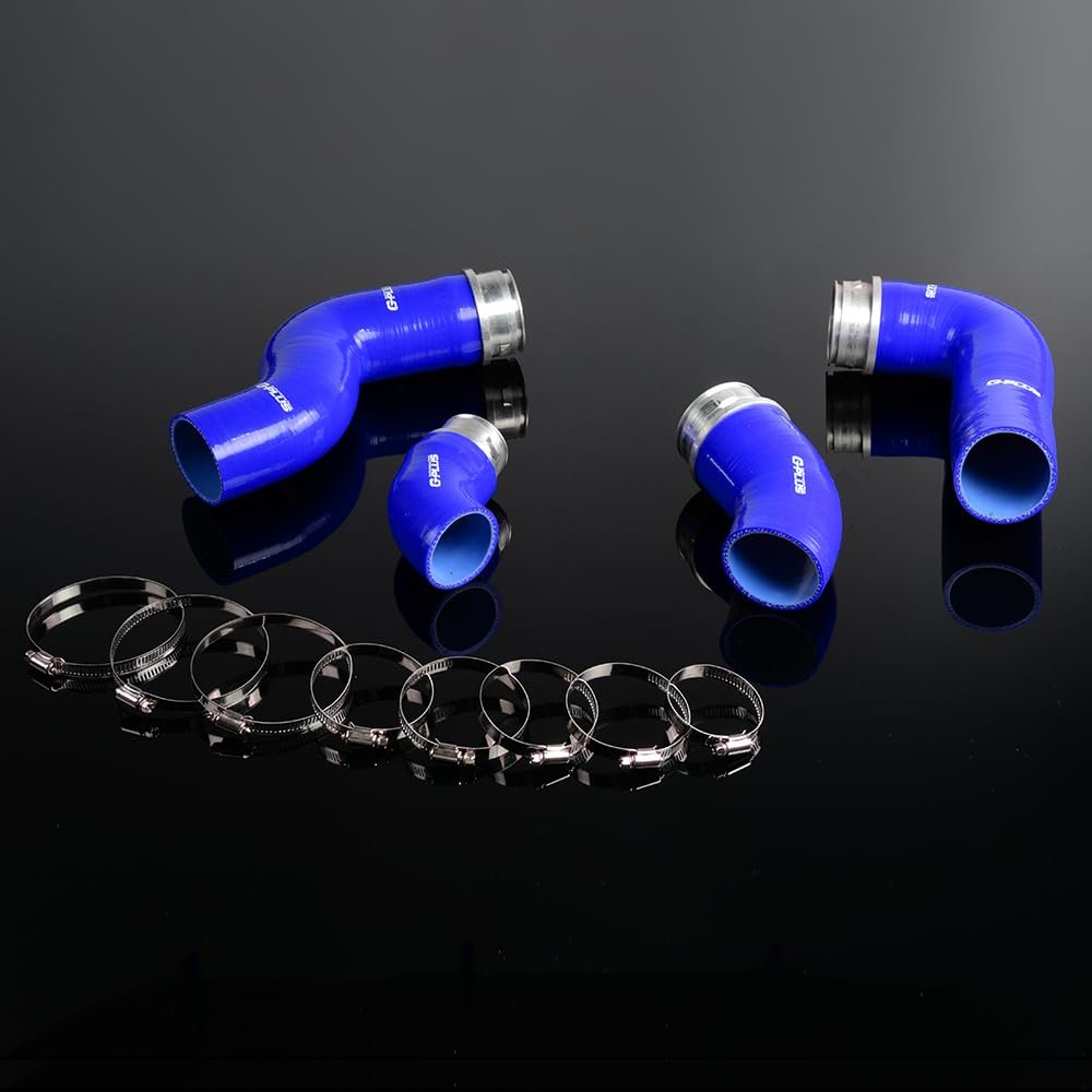 PIT66 Silicone Intercooler Boost Hose Kit,Compatible with Vw Golf GTI MK5 MKV FSI 2.0T Turbo Blue with Clamps