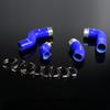 PIT66 Silicone Intercooler Boost Hose Kit,Compatible with Vw Golf GTI MK5 MKV FSI 2.0T Turbo Blue with Clamps view 1