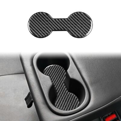 Real Quality Soft Carbon Fiber Rear Row Water Cup Holder Slot Mat Panel Accessories Cover Compatible with Toyota Corolla & Cross 2019 2020 2021 2022 2023 2024 2025 Black
