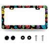 Cat Dog Paw Prints Stainless Steel License Plate Frame for US Cars Decor view 1