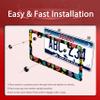 Cat Dog Paw Prints Stainless Steel License Plate Frame for US Cars Decor view 3