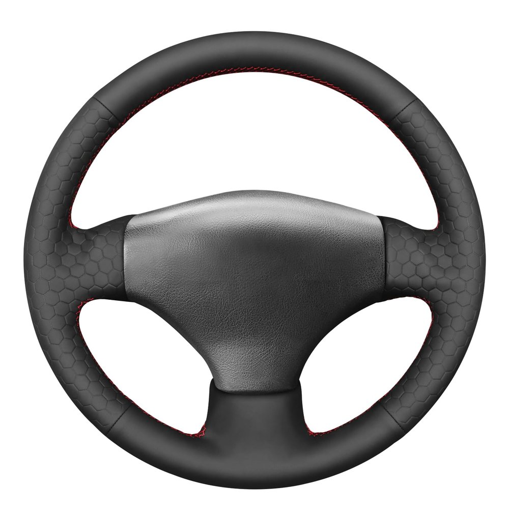 MEWANT DIY Stitching Steering Wheel Cover Wrap for Peugeot 206 2007-2009 / Peugeot 207 / Citroen C2 / 206 Steering Wheel Accessories for Peugeot 206