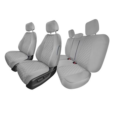 FH Group Custom Fit Car Seat Covers for 2017-2022 Honda CR-V LX EX EX-L with Water Resistant Ultraflex Neoprene - Solid Gray Full Set Automotive Seat Cover