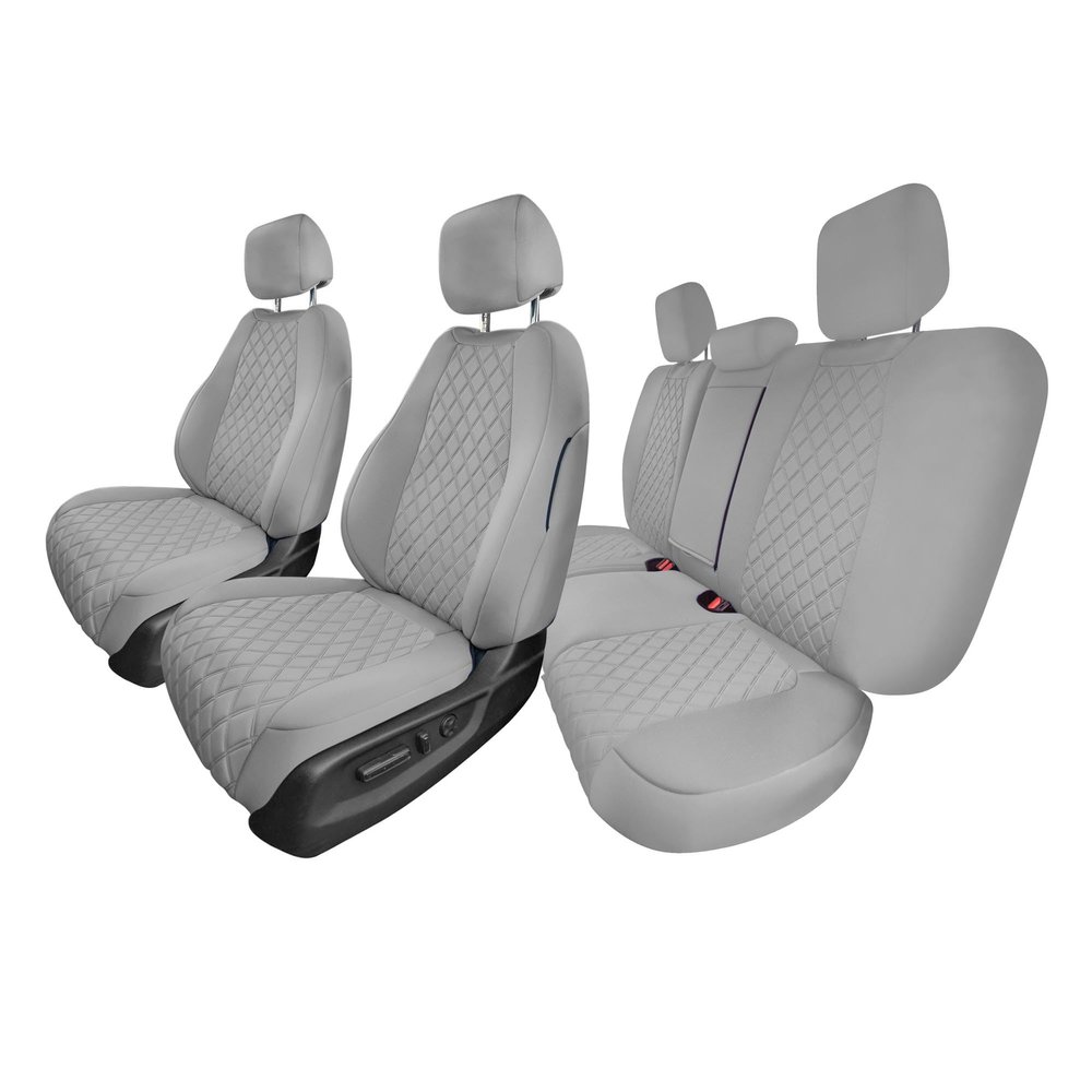 FH Group Custom Fit Car Seat Covers for 2017-2022 Honda CR-V LX EX EX-L with Water Resistant Ultraflex Neoprene - Solid Gray Full Set Automotive Seat Cover