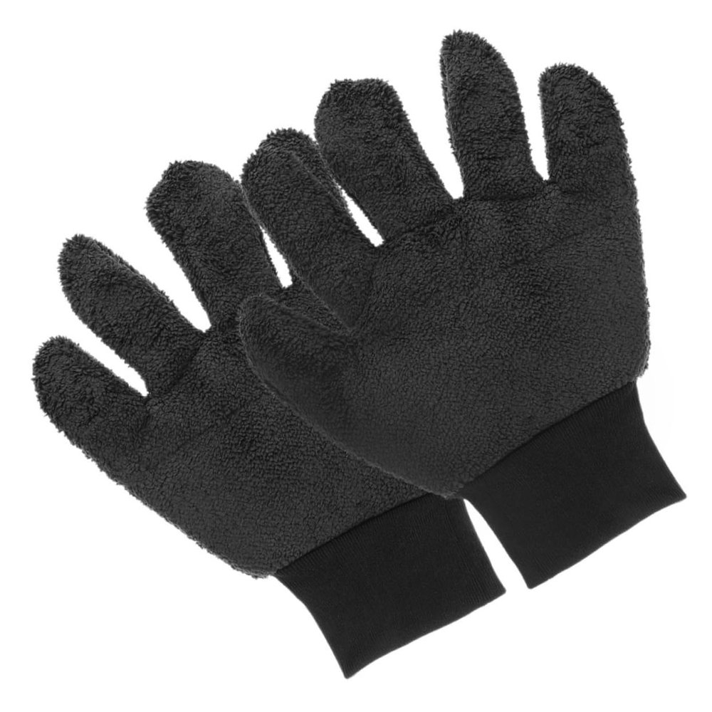 GARVALON 1pair Car Cleaning Gloves Dual-Sided Fleece Wash Gloves for Vehicle Cleaning Ultra-Absorbent and Scratch-Resistant for Daily Use