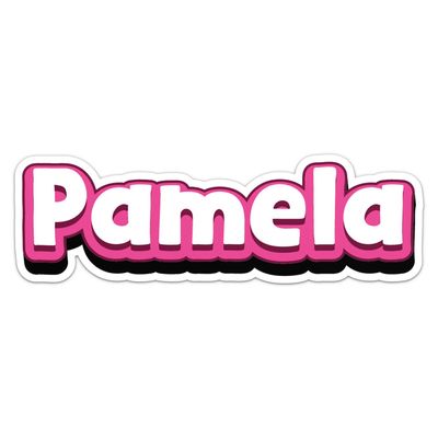 Pamela Name Sticker - Waterproof Vinyl Decal for Car Bumper, Water Bottle Laptop Luggage Bike Phone Cases Wall Window, Sticker - 5'' Longer Side