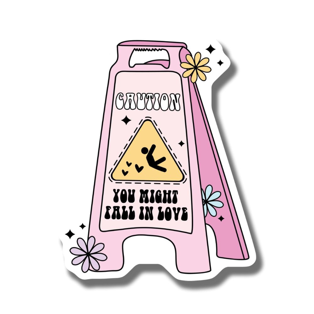 Caution You Might Fall in Love Magnet - Cute Decorative Magnet Car Magnet - Quirky Refrigerator Magnet - Fun Kitchen Decor - Unique Home Gift - AAMT1728