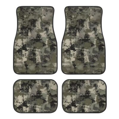 Amzbeauty Camouflage Print Universal Car Mats Front Rear All Seasons Protection Non-Slip Durable Design