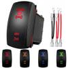 4x4 Rocker Switch with Jumper Wires, 12V/20A 24V/10A 5 Pin SPST ON Off, Marine Heavy Duty Toggle Switch, Boat Laser Etched LED Rocker Switch for RZR 4Runner 2X4 RV ATV UTV Truck Off Road (Red) view 1