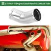 Motoforti 70mm / 2.75" OD T304 Stainless Steel 45 Degree Mandrel Exhaust Tube with Bead Roll DIY Custom Car Modified Exhaust Pipe Tubing Piping 3.94" Length Silver Tone view 2
