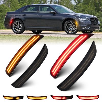 Dynamic Amber Red LED Side Marker Lights Compatible with Chrysler 300