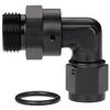 Podavelle 6AN Female Flare Swivel to 8AN -8 ORB Male O-ring Boss 90 Degree Fitting Adapter Aluminum Black view 1