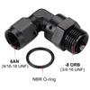 Podavelle 6AN Female Flare Swivel to 8AN -8 ORB Male O-ring Boss 90 Degree Fitting Adapter Aluminum Black view 2