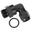 Podavelle 6AN Female Flare Swivel to 8AN -8 ORB Male O-ring Boss 90 Degree Fitting Adapter Aluminum Black view 3