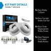 TRQ Rear Brake Pad and Rotor Set Ceramic Coated Rotors Calipers view 2