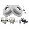 TRQ Rear Brake Pad and Rotor Set Ceramic Coated Rotors Calipers view 3