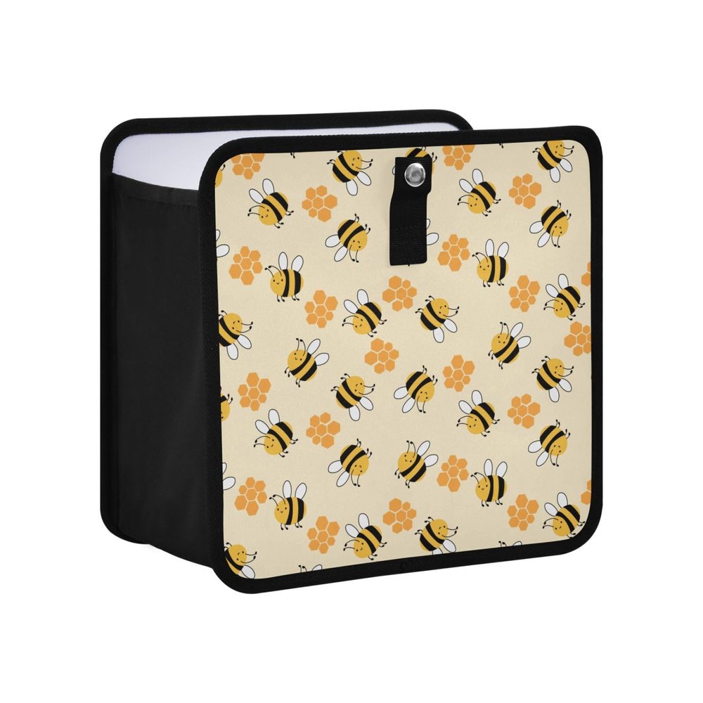 Tatenale Car Trash Can Trash Bin for Car Foldable Hanging Trash Bag Storage Pocket Organizer Cute Car Gadgets Garbage Adjustable Shoulder Elastic Strap Cute Yellow Bee and Honeycomb