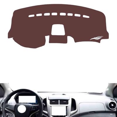 Leather Dashboard Cover Compatible with Chevy Aveo 2011-2013,Dash Board Cover mat Anti-Slip Sun-Proof and dust-Proof(Brown)