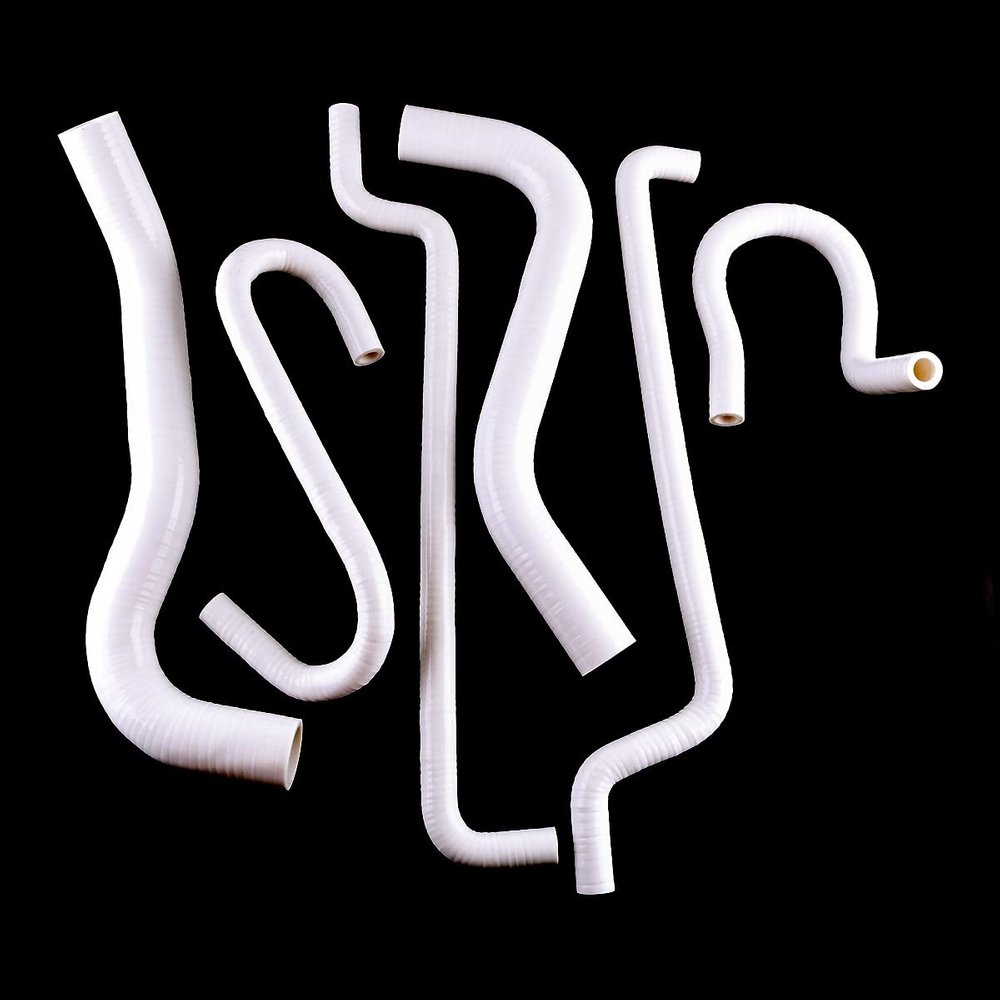 XAJINGSU Silicone Radiator Coolant Hose Kit Tube Pipe For 1988-1990 Holden Commodore VN 3.8T 6PCS 3ply 4.5mm Thickness 11Colors (Gloss White)