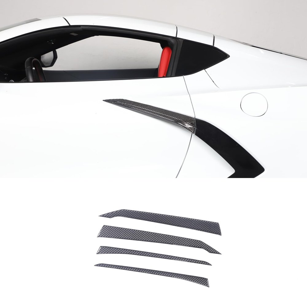 Daeiclru Exterior Door Handle Cover Trim Compatible with Chevrolet Corvette C8 Stingray 2020-2024, Side Fender Vent Door Garnish Strip Protector Accessories (Black)