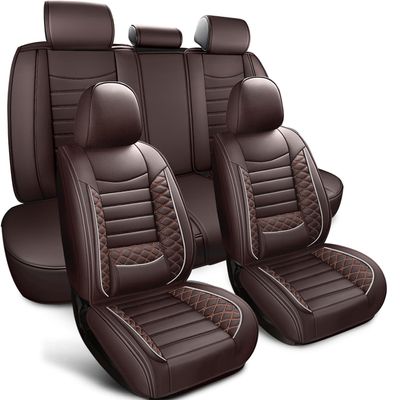 Astira Fit Wrangler Seat Covers for Jeep JK JKU JL JLU 2/4 Door 2007-2024 2025,Luxury Nappa Leather Car Seat Cover Full Set 5 Seats,Waterproof Protectors Breathable Vehicle Chair Covers(Brown)