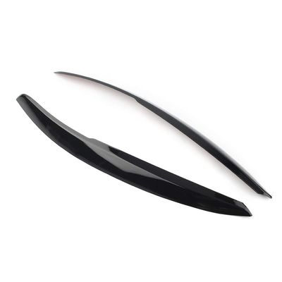 Cnaloo12 Automative Headlight Lamp Eyebrow Eye Lid Cover Trim Decor for VW Polo Mk5 6R 6C 2011-2017, Glossy Black