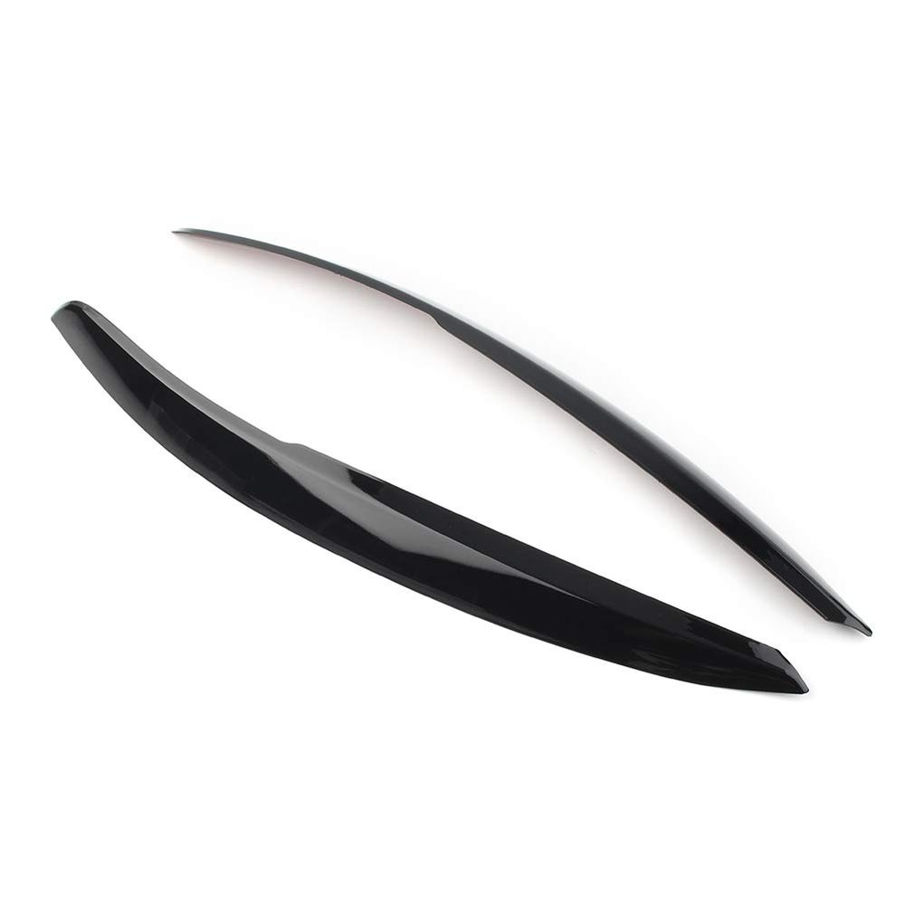 Cnaloo12 Automative Headlight Lamp Eyebrow Eye Lid Cover Trim Decor for VW Polo Mk5 6R 6C 2011-2017, Glossy Black