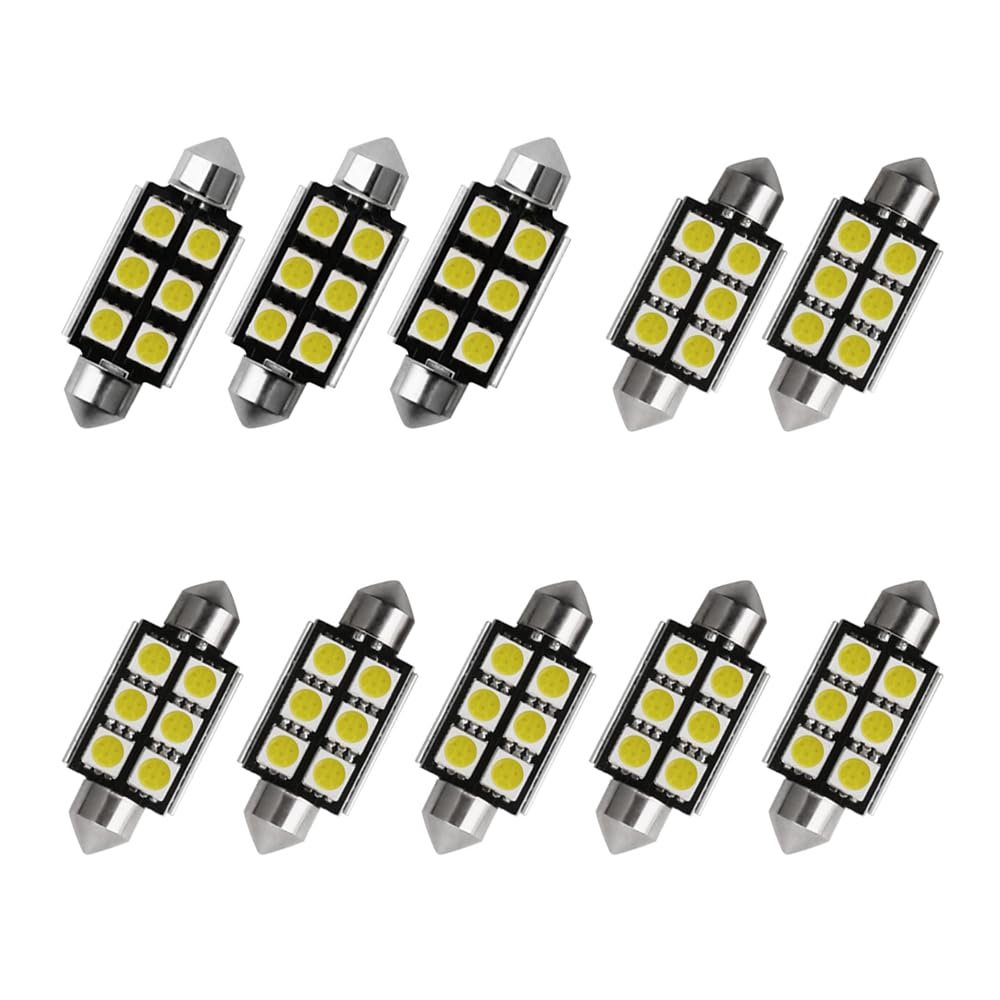 8X-SPEED 10PCS Led Interior Light 5050 bulbs Kit for BMW 3series E36 1992-1999 318I,318IS,318TI,323I,323IS,328I,328IS, Used for Car Interior/Indoor Map Dome/Trunk/License Lights, Etc. (White)