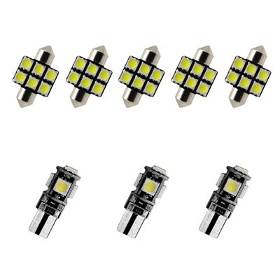 8X-SPEED 8PCS Led Interior Light Bulb 5050 Chip Fit for Nissan Sentra MK4 19952002 Done Read Glove Box Trunk Vanity Mirror Sun Visor Light