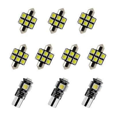 8X-SPEED 10PCS Led Interior Light Bulb 5050 Chip Fit for Nissan Murano MK1 20032007 Done Read Glove Box Trunk Vanity Mirror Sun Visor Light