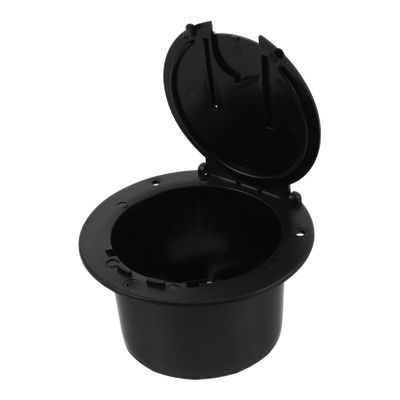 Mikinona Black Round Electric Cable Hatch for Rvs and Yachts Easy to Install Cable Management Cover Stylish and Practical Design for Efficient Wiring