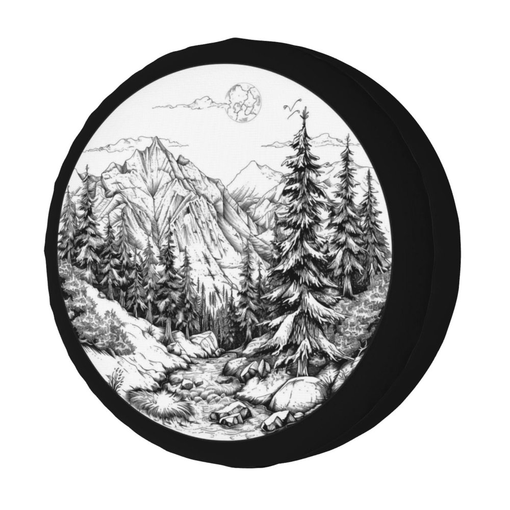 Foruidea Natural Scene Landscape Spare Tire Cover Dust-Proof Wheel Tire Cover Fit Trailer, RV, SUV and Many Vehicle 17 Inch