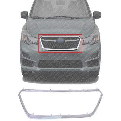 AUTOS PARTS PLUS Front Grille Surround Molding Chrome Direct Replacement Compatible With 2015-2016 Subaru Impreza / 2013-2015 XV Crosstrek SU1202100 91123FJ050