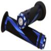 MotorToGo Aluminum Motorcycle 7/8" 22mm Handlebar Gel Hand Grips with Blue CNC Bar End Cap for Ducati Multistrada 1200 S Tour view 1