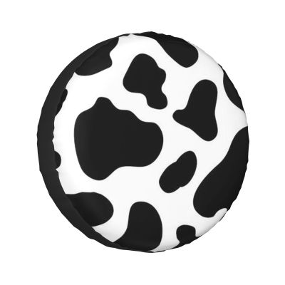 Cow Spot Print Tires Cover Universal Tires Cover Premium Polyester Fiber Tire Protection for Trailers, Suvs, Trucks